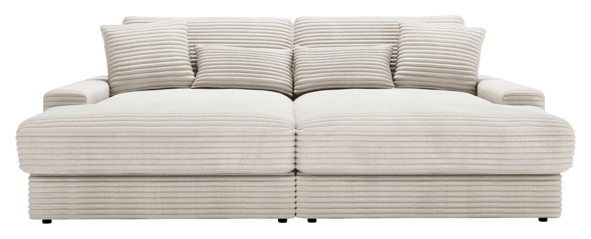 BIGSOFA Cord Naturfarben  - Schwarz/Naturfarben, MODERN, Kunststoff/Textil (230/85/190cm) - Carryhome