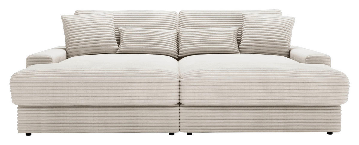 BIGSOFA Cord Naturfarben  - Schwarz/Naturfarben, MODERN, Kunststoff/Textil (230/85/190cm) - Carryhome