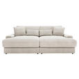 BIGSOFA in Cord Naturfarben  - Schwarz/Naturfarben, MODERN, Kunststoff/Textil (230/85/190cm) - Carryhome