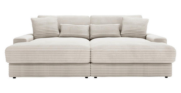 BIGSOFA in Cord Naturfarben  - Schwarz/Naturfarben, MODERN, Kunststoff/Textil (230/85/190cm) - Carryhome