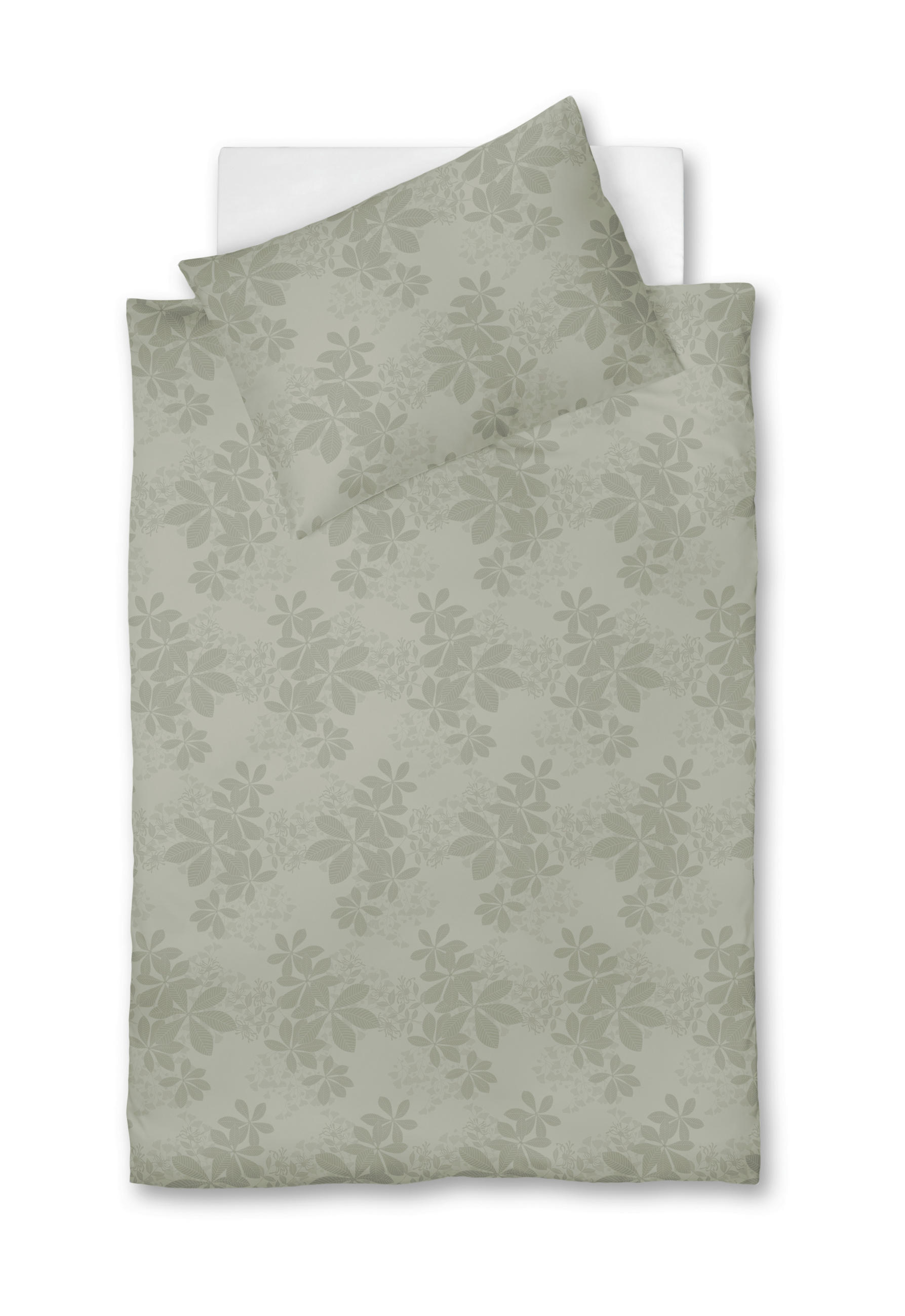 POSTELJNINA Opal 140/200 cm damast olivno zelena   - olivno zelena , Konvencionalno, tekstil (140/200cm) - Fleuresse