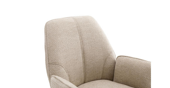 ARMLEHNSTUHL  Sitzfläche 180° drehbar, automatische Rückholfunktion  - Creme/Schwarz, Design, Textil/Metall (59/88/63cm) - Carryhome
