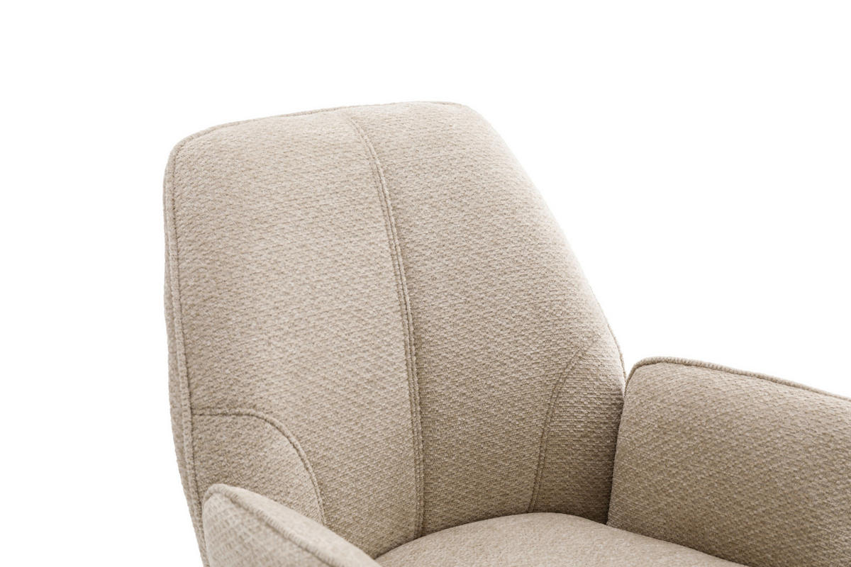 ARMLEHNSTUHL  in Eisen Struktur  - Creme/Schwarz, Design, Textil/Metall (59/88/63cm) - Carryhome