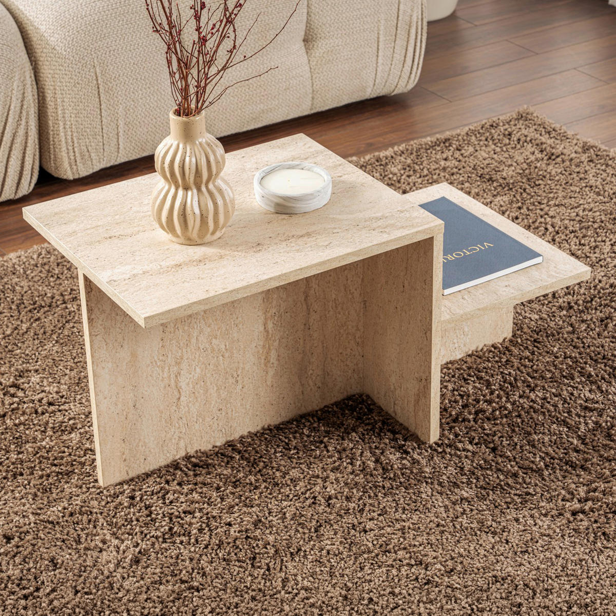 COUCHTISCH Creme  - Creme, Design, Holzwerkstoff (80/40/40cm) - MID.YOU