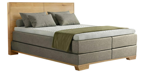 BOXSPRINGBETT 180/200 cm  in Zirbelkieferfarben, Beige  - Zirbelkieferfarben/Beige, Natur, Holz/Textil (180/200cm) - Valnatura