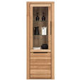 VITRINE in teilmassiv Eichefarben  - Eichefarben/Schwarz, Natur, Glas/Holz (70/199/40cm) - Carryhome