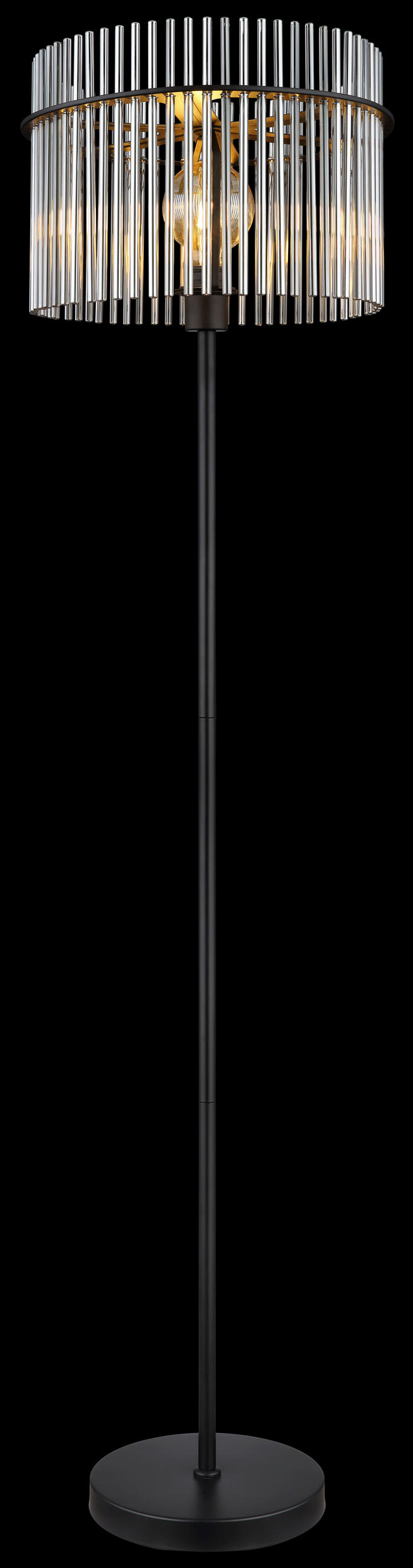 STEHLEUCHTE - Schwarz, Konventionell, Glas/Metall (38/152cm) - Globo