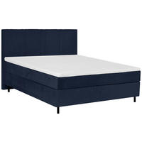 BOXSPRINGBETT 120/200 cm  in Dunkelblau  - Schwarz/Dunkelblau, Design, Textil/Metall (120/200cm) - Welnova