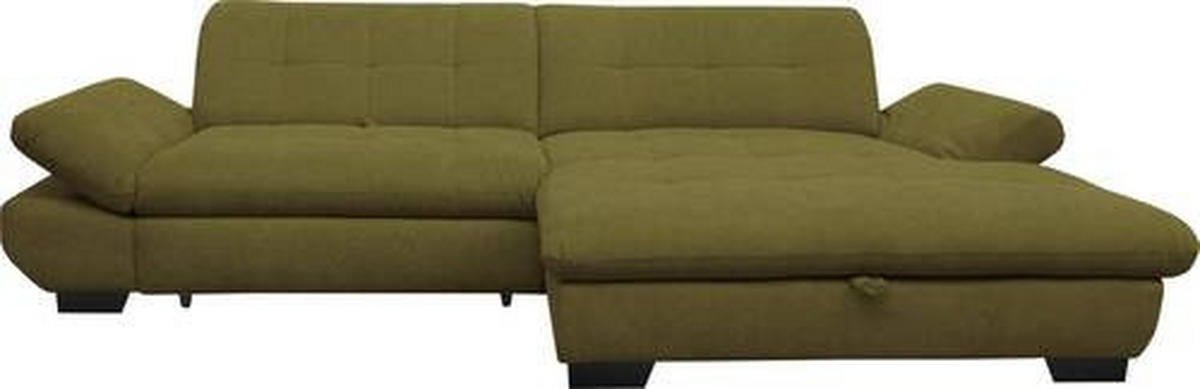 ECKSOFA in Mikrofaser Grün  - Schwarz/Grün, Design, Textil/Metall (290/198cm) - Xora