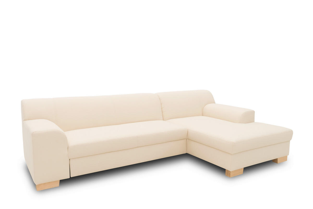 ECKSCHLAFSOFA TINOS Beige Webstoff  - Beige, Basics, Textil (273/157cm) - MID.YOU