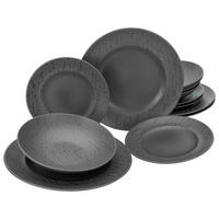TAFELSERVICE Schwarz 12-teilig  - Schwarz, MODERN, Keramik (43/40/37cm) - Creatable
