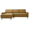 ECKSOFA  in Mikrovelours Senfgelb  160/248 cm  - Senfgelb/Alufarben, Design, Textil/Metall (160/248cm) - Sedda