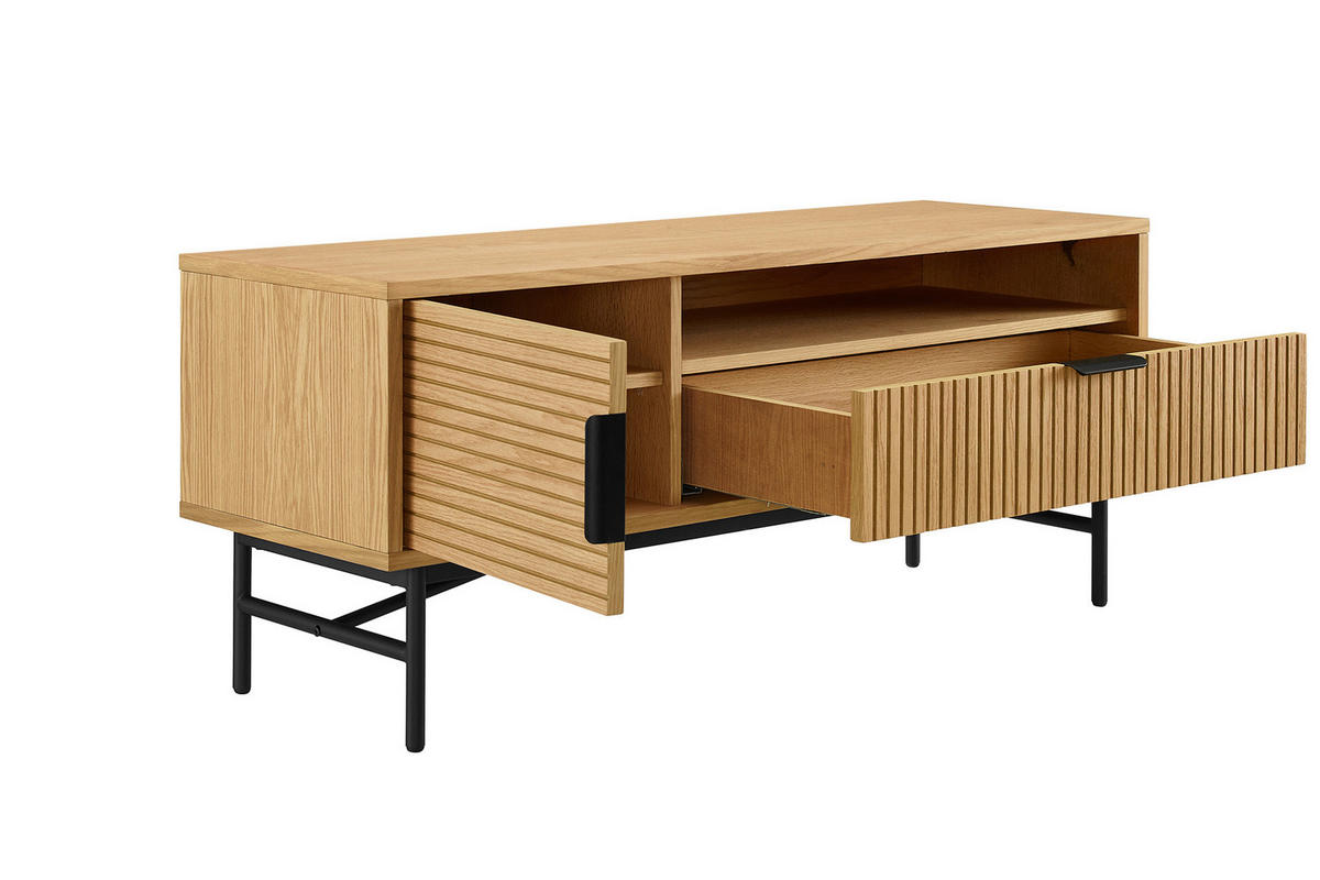 LOWBOARD  in 120/50/40 cm  - Eichefarben/Schwarz, Design, Holz/Holzwerkstoff (120/50/40cm) - Livetastic
