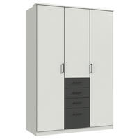 KLEIDERSCHRANK in Graphitfarben, Weiss  - Weiss/Schwarz, Konventionell, Holzwerkstoff/Kunststoff (135/199/58cm) - Boxxx