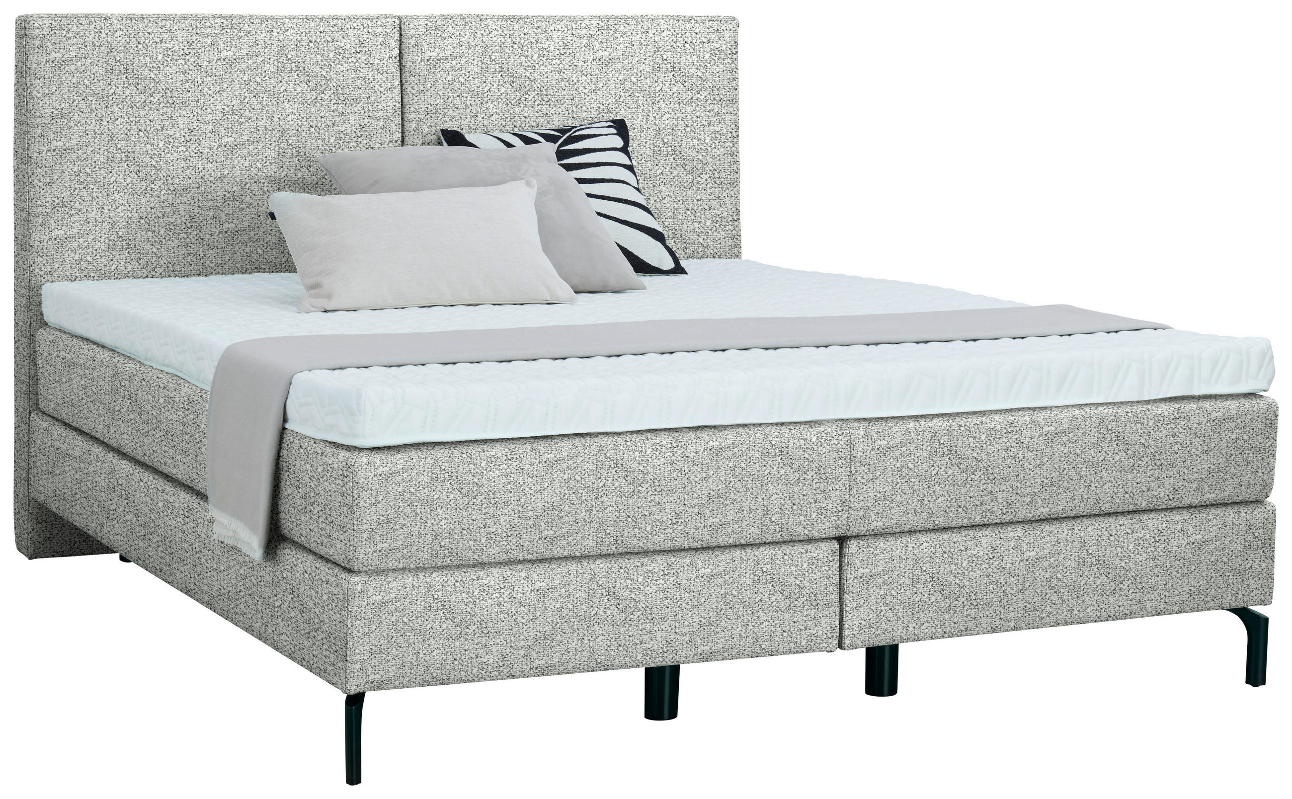BOXSPRINGBETT 160/200 cm  in Naturfarben  - Schwarz/Naturfarben, KONVENTIONELL, Textil/Metall (160/200cm) - Dieter Knoll