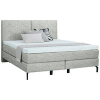 BOXSPRINGBETT 180/200 cm  in Naturfarben  - Schwarz/Naturfarben, Konventionell, Textil/Metall (180/200cm) - Dieter Knoll