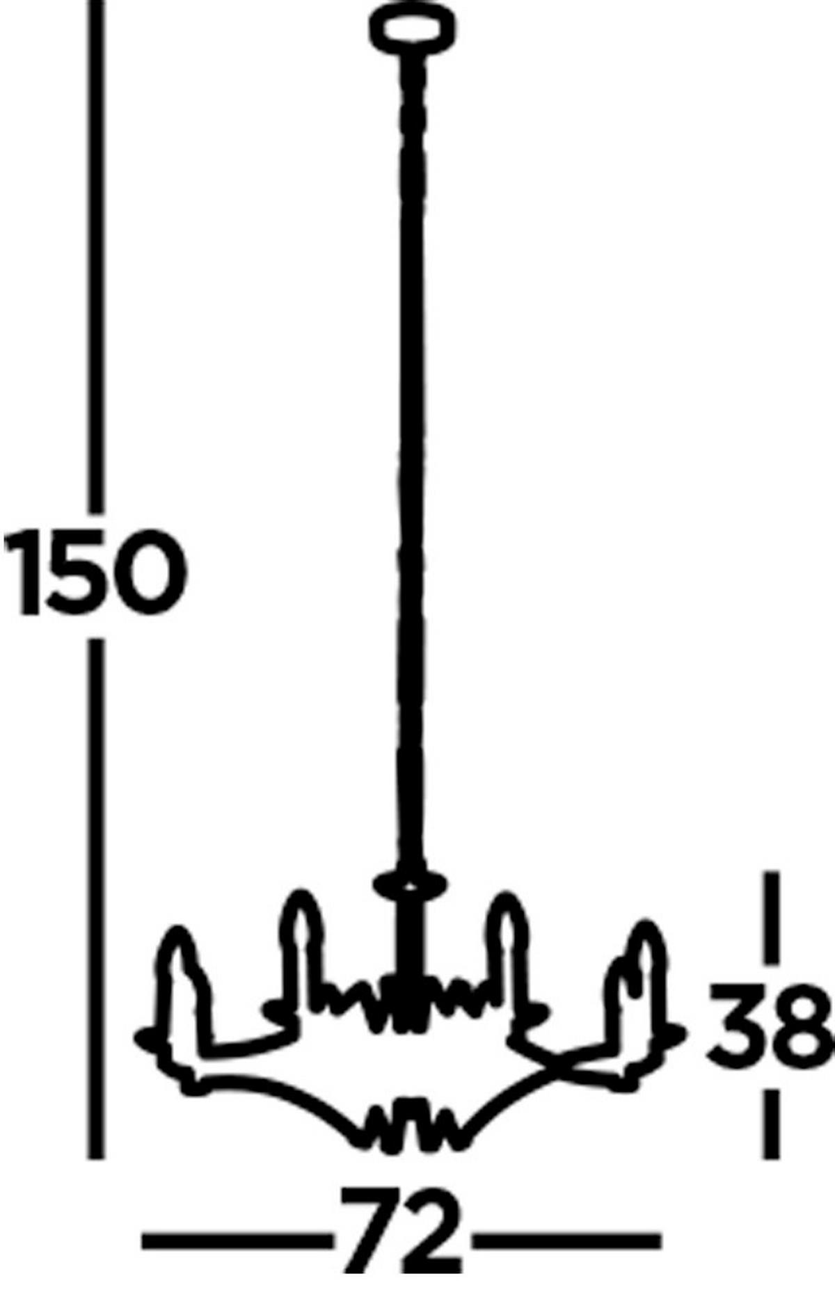 KRONLEUCHTER 72/150 cm   - Messingfarben, KONVENTIONELL, Metall (72/150cm)