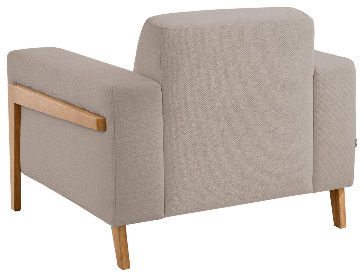SESSEL in Struktur Beige  - Eichefarben/Beige, Design, Holz/Textil (105/84/96cm) - Stylife