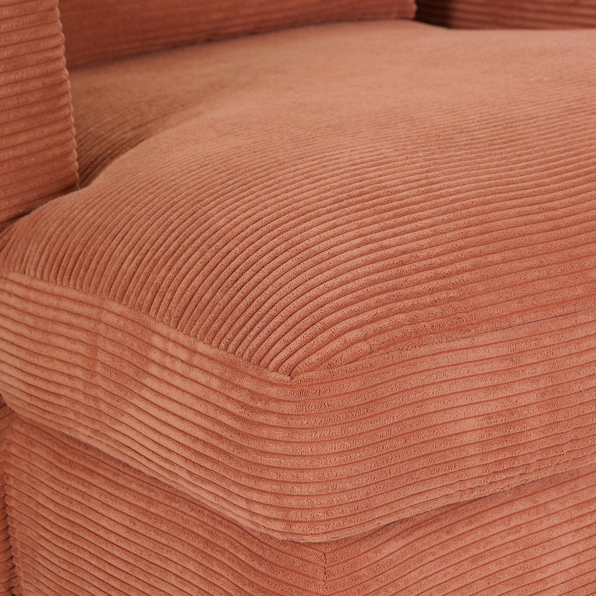 XXL-SESSEL in Cord Orange  - Schwarz/Orange, Romantik / Landhaus, Kunststoff/Textil (120/67/140cm) - Landscape