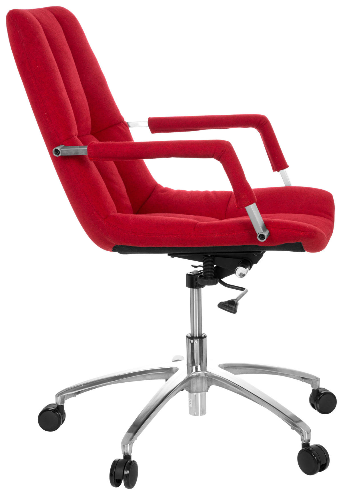 OTOČNÁ ŽIDLE, plochá tkanina, červená, barvy stříbra - barvy stříbra/červená, Moderní, kov/textil (58/102/60cm) - MID.YOU