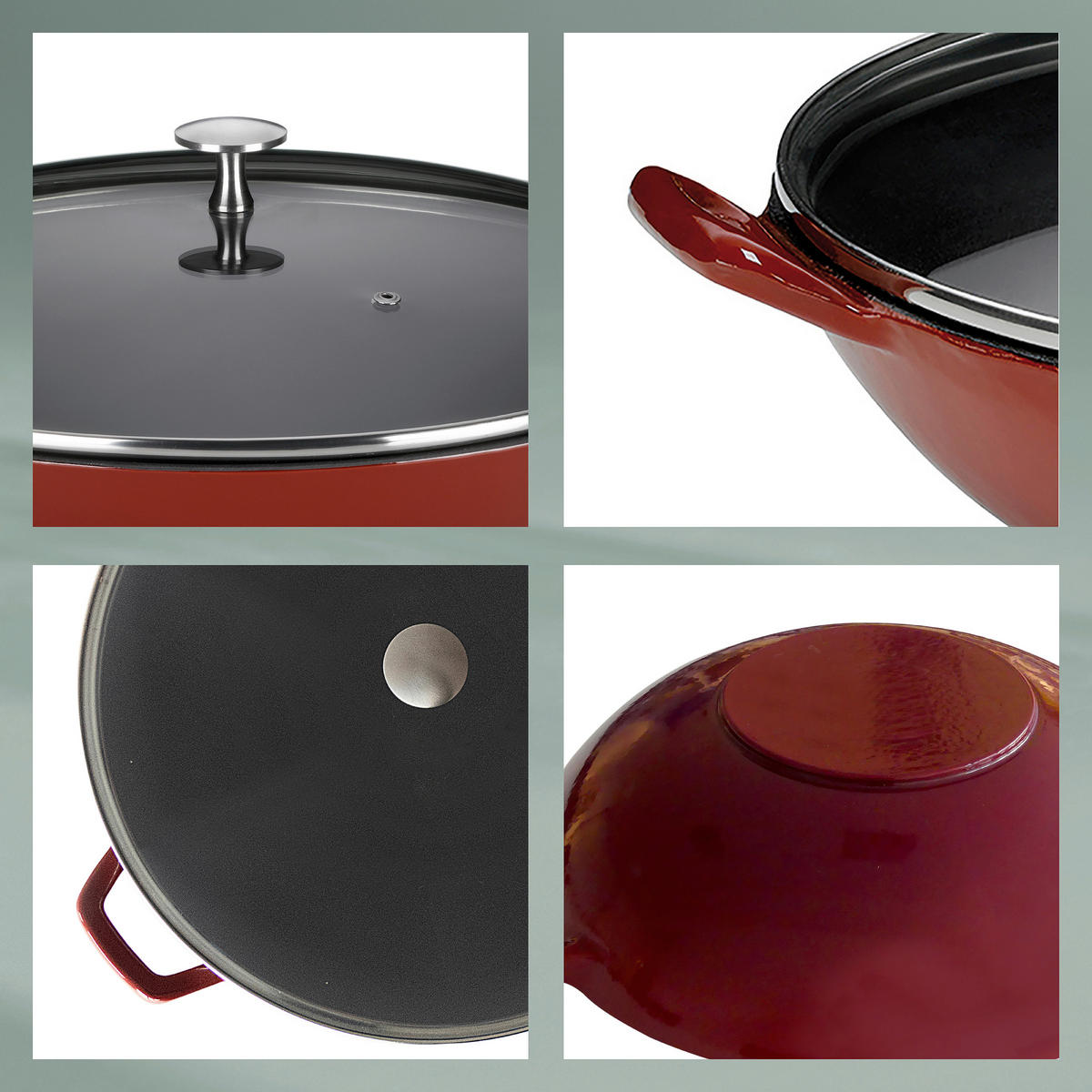 WOK Calido  - Rot, KONVENTIONELL, Glas/Metall (36/10cm) - Kela