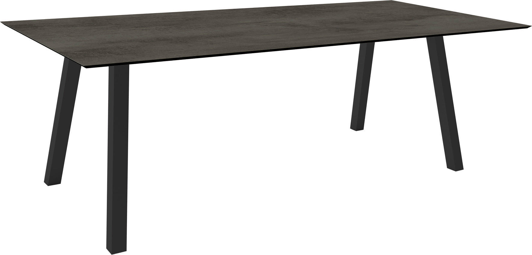 GARTENTISCH Kunststoff Grau rechteckig  - Anthrazit/Grau, MODERN, Kunststoff/Metall (220/100/75cm) - Stern