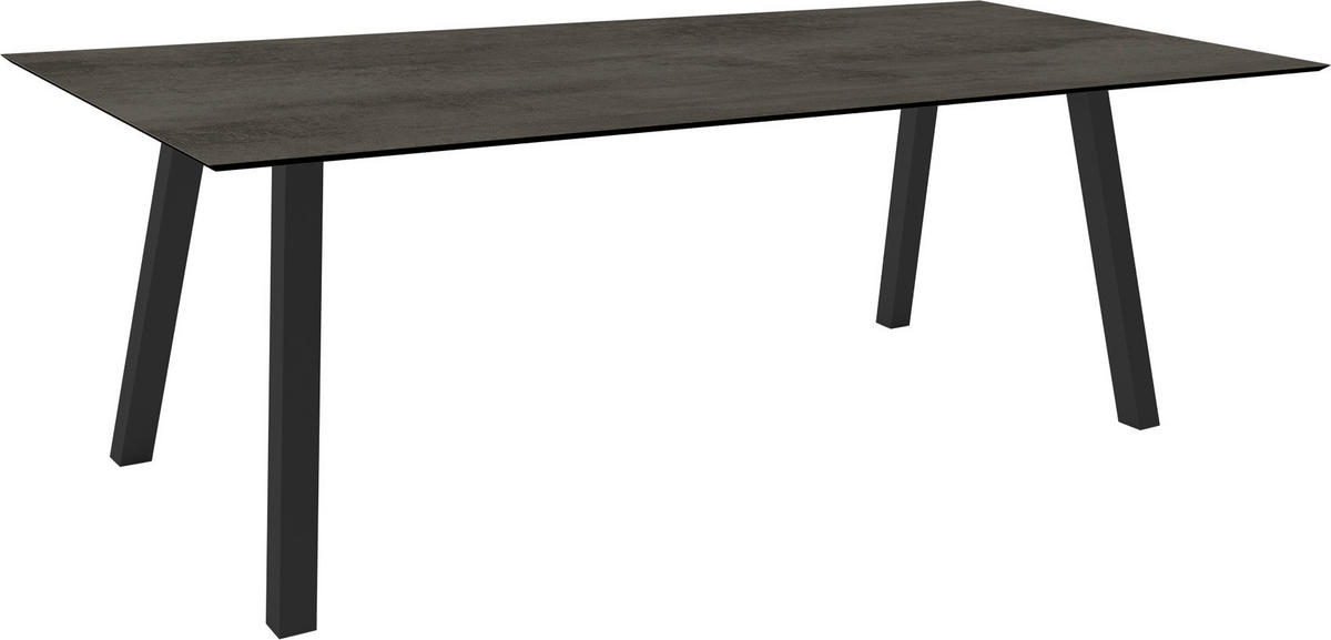 GARTENTISCH Kunststoff Grau rechteckig  - Anthrazit/Grau, MODERN, Kunststoff/Metall (220/100/75cm) - Stern