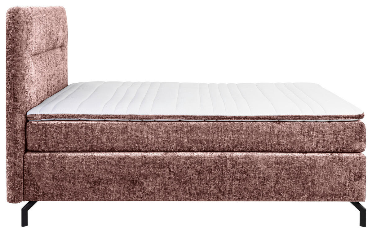 BOXSPRINGBETT 140/200 cm  in Weinrot  - Weinrot/Schwarz, Design, Textil/Metall (140/200cm) - Esposa