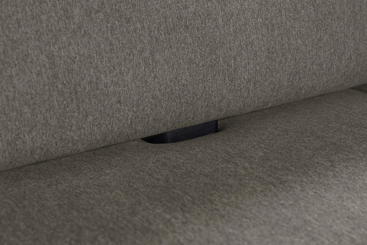 ECKBANK 165/195 cm Webstoff Schwarz, Dunkelgrau Buche massiv   - Dunkelgrau/Schwarz, Basics, Holz/Textil (165/195cm) - Carryhome