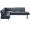 ECKBANK 165/227 cm Mikrofaser Grau, Edelstahlfarben Metall   - Edelstahlfarben/Grau, Design, Textil/Metall (165/227cm) - Moderano
