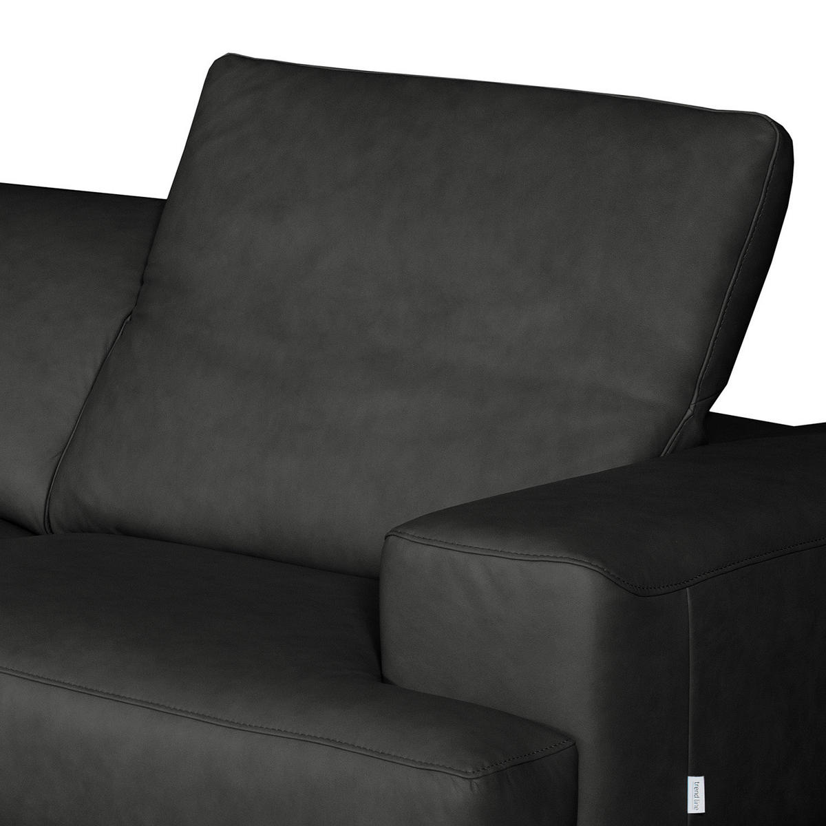 ECKSOFA  in Echtleder Schwarz  187/295 cm  - Chromfarben/Schwarz, Design, Leder/Metall (187/295cm) - Livetastic