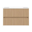 WASCHTISCHKOMBI 80 cm  - Eichefarben/Weiß, KONVENTIONELL, Keramik/Holzwerkstoff (80cm) - Xora