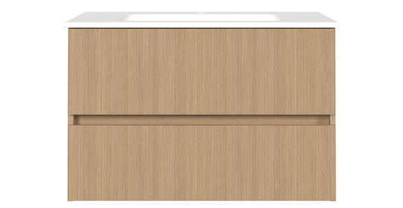WASCHTISCHKOMBI 80 cm  - Eichefarben/Weiß, KONVENTIONELL, Keramik/Holzwerkstoff (80cm) - Xora