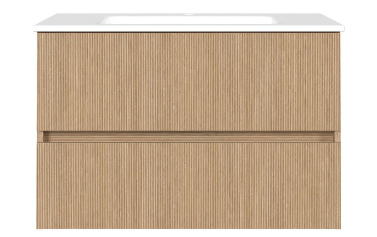 WASCHTISCHKOMBI 80 cm  - Eichefarben/Weiß, KONVENTIONELL, Keramik/Holzwerkstoff (80cm) - Xora