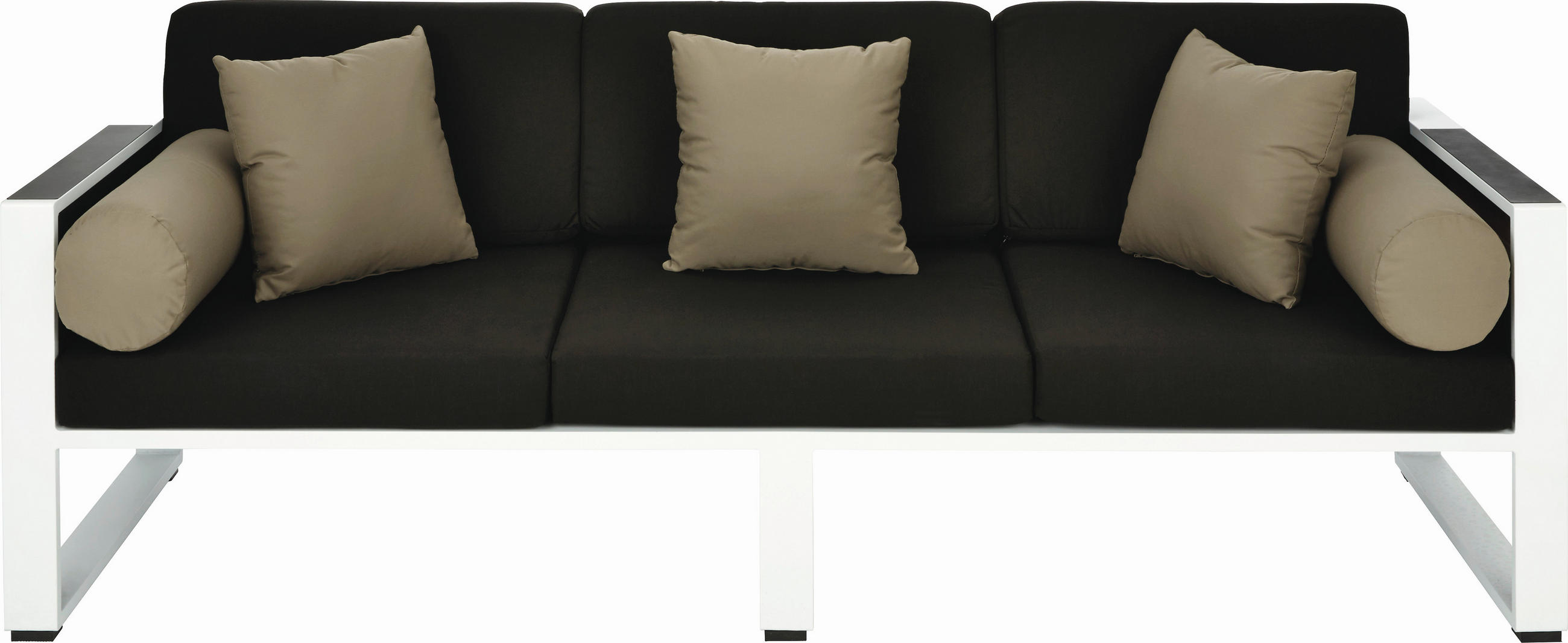 LOUNGE SOFA siva, prirodne boje, crna, bijela - bijela/siva, Design, drvo/metal (220/61/81,5cm) - Ambia Garden