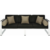 LOUNGE SOFA   siva, prirodne boje, crna, bijela  - bijela/siva, Design, drvo/metal (220/61/81,5cm) - Ambia Garden