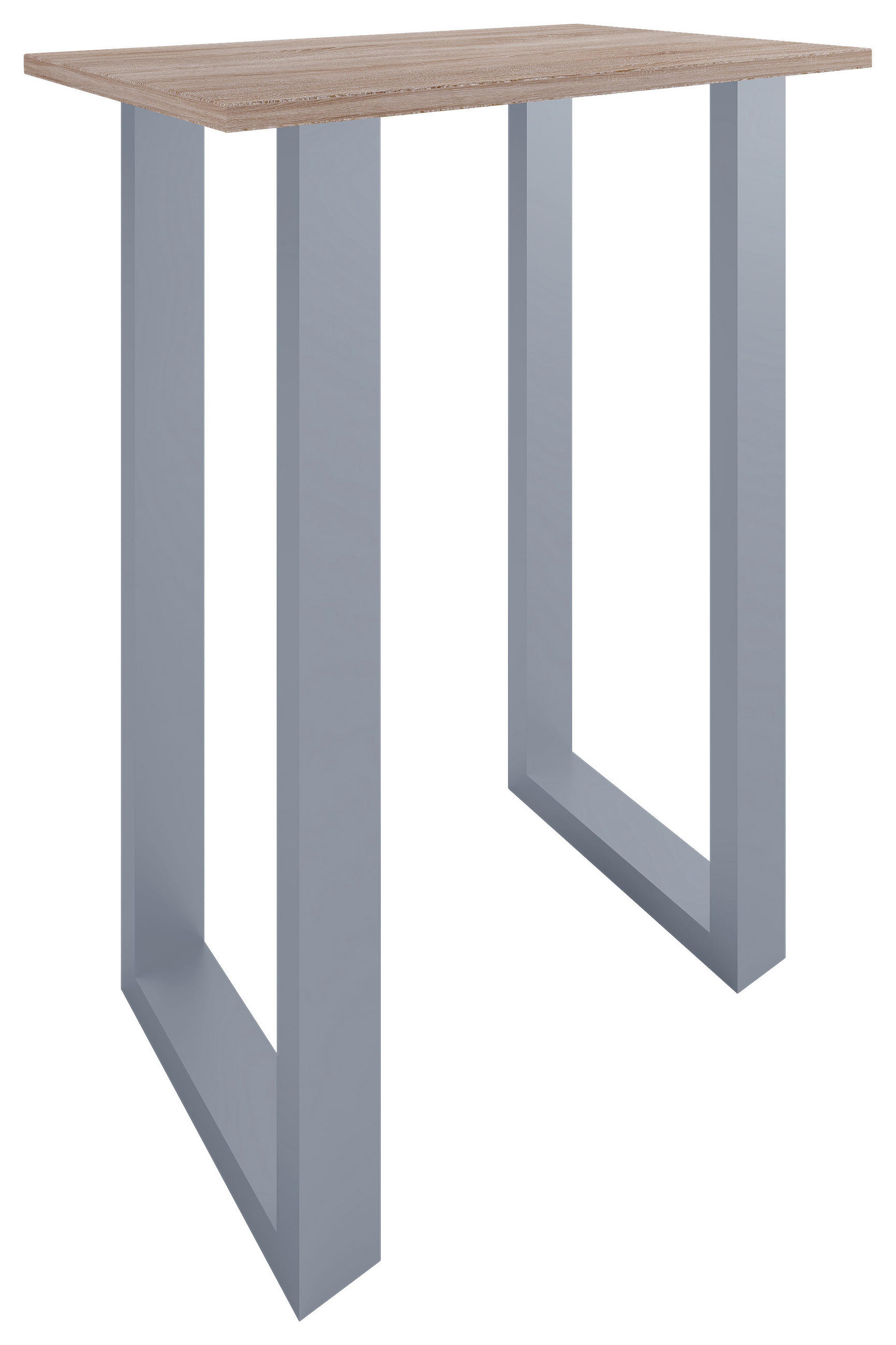 BARTISCH in Metall, Holzwerkstoff 80/102/50 cm   - Eichefarben/Silberfarben, KONVENTIONELL, Holzwerkstoff/Metall (80/50/102cm)