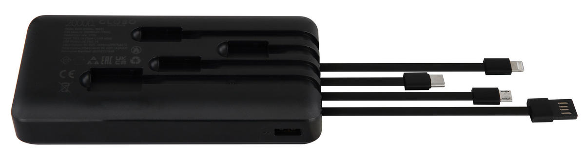 POWERSTATION POWERBANK 14,7/6,7/3,3 cm  - Schwarz, Basics, Kunststoff (14,7/6,7/3,3cm) - Globo