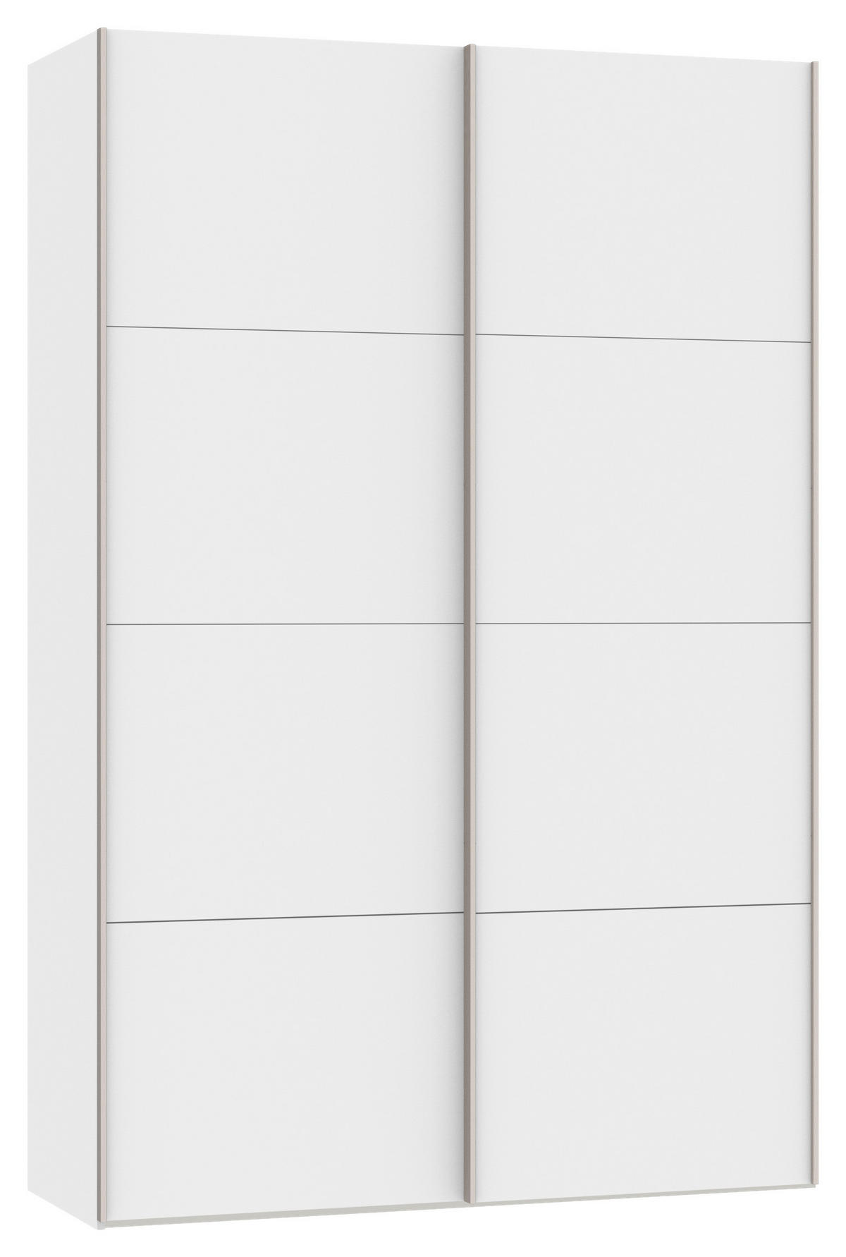 SCHWEBETÜRENSCHRANK  in Weiß  - Edelstahlfarben/Weiß, Design, Holzwerkstoff (152/236/65cm) - Carryhome