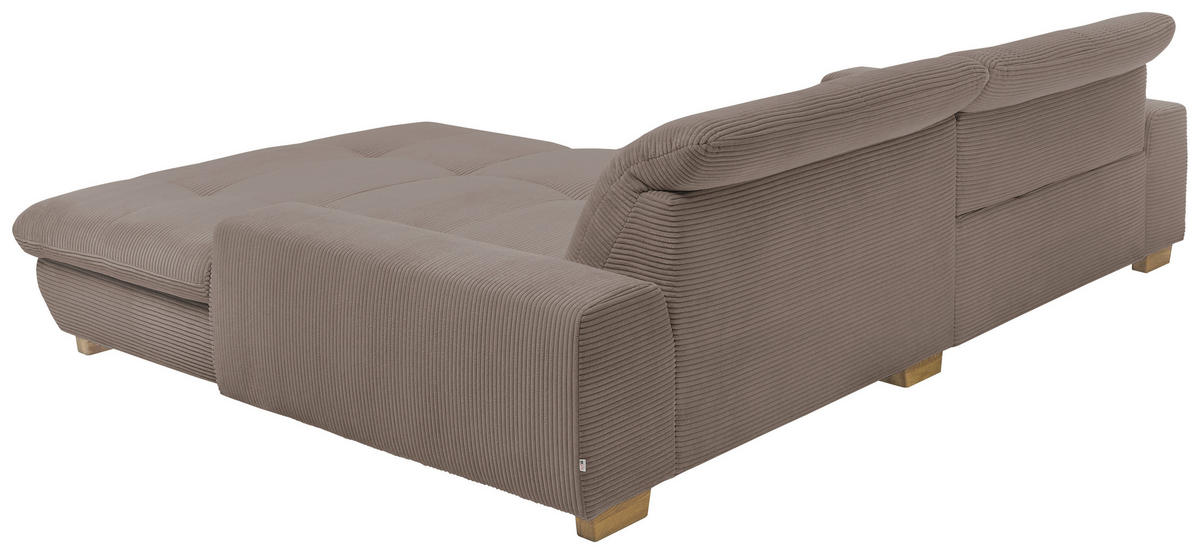 ECKSOFA Greige Cord  - Greige/Eichefarben, Design, Holz/Textil (276/198cm) - SetOne by Musterring