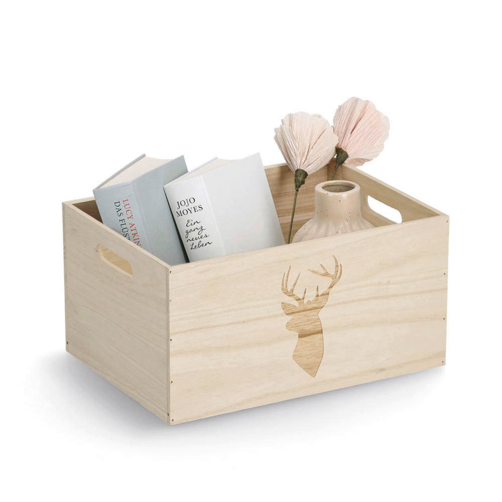 AUFBEWAHRUNGSBOX     - Naturfarben, Basics, Holz (35/25/18cm)