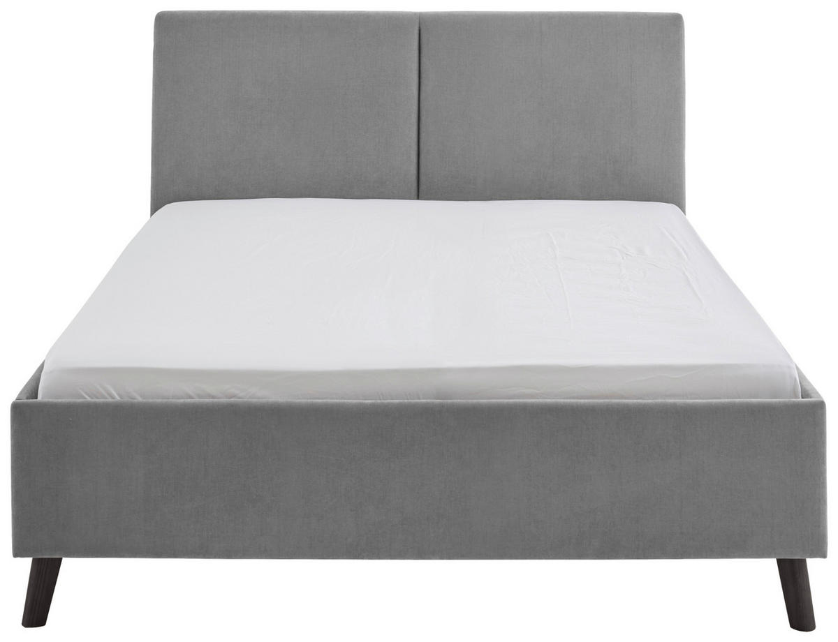 POLSTERBETT 140/200 cm  in Grau  - Schwarz/Grau, Basics, Holz/Textil (140/200cm) - Boxxx
