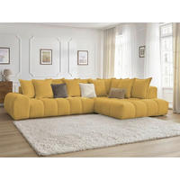 ECKSOFA Ottomane rechts  EVEREST Gelb Flachgewebe  - Gelb/Schwarz, MODERN, Kunststoff/Textil (352/210cm) - Livetastic