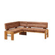 ECKBANK 163/203 cm in Eichefarben, Hellbraun - Hellbraun/Eichefarben, KONVENTIONELL, Holz/Textil (163/203cm) - Moderano