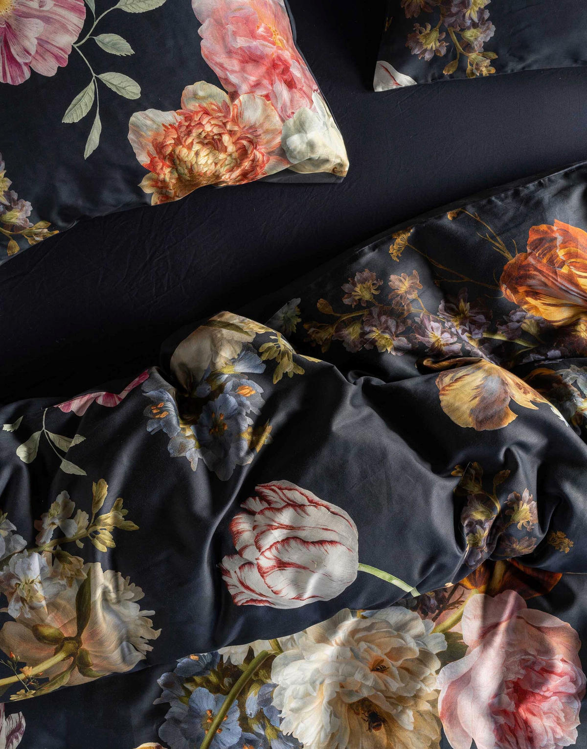 BETTWÄSCHE Rosabelle Satin 200/200 cm  - Dunkelblau, KONVENTIONELL, Textil (200/200cm) - Essenza