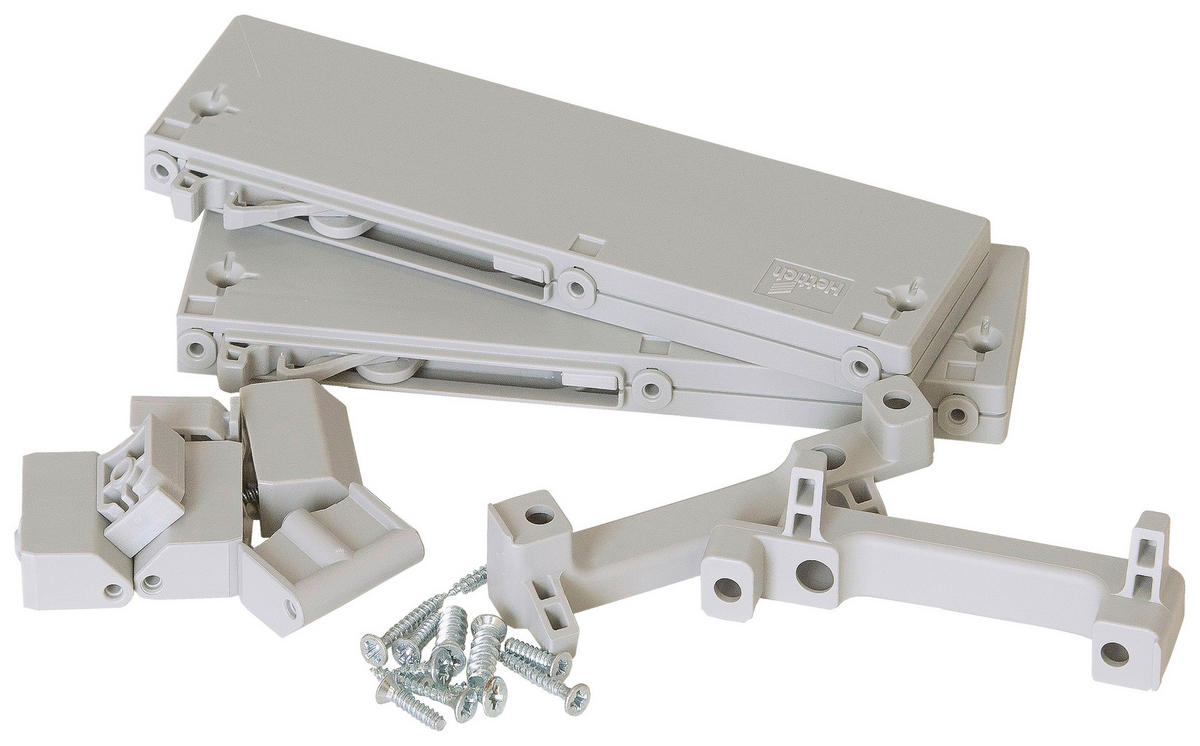 TÜRDÄMPFER 17,5/6/1,5 cm 2-teilig Grau  - Grau, Kunststoff/Metall (17,5/6/1,5cm) - Carryhome