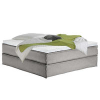 BOXSPRINGBETT 180/200 cm  in Hellgrau  - Hellgrau/Schwarz, Design, Textil (180/200cm) - home24