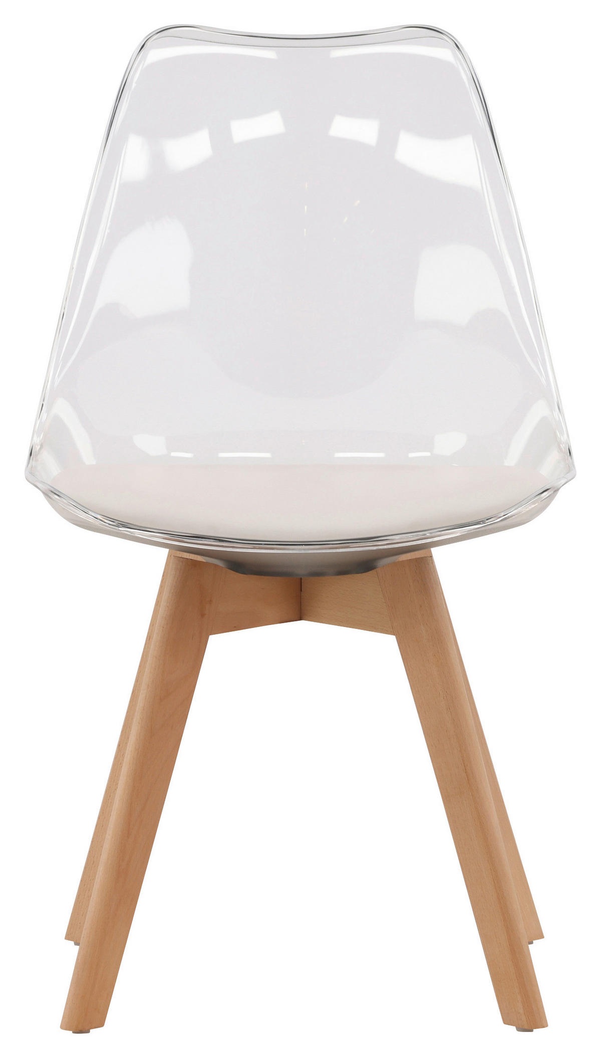 STOLSET 2 styck läderimitation (vegan)  - vit/björkfärgad, Design, trä/textil (49/85/50cm) - Livetastic