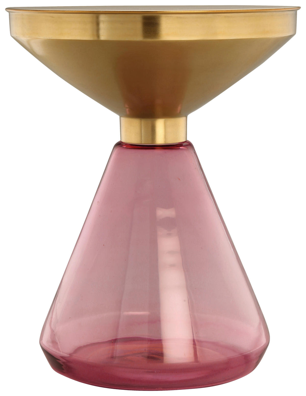 BEISTELLTISCH in Metall, Glas  - Goldfarben/Rosa, Design, Glas/Metall (41,5/53cm) - Kayoom