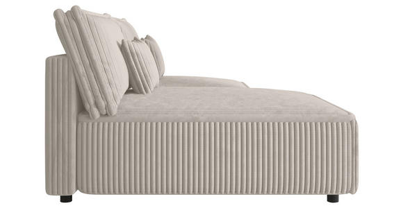 ECKSOFA Creme Cord Zierkissen, Rückenkissen, Schlaffunktion, Rücken echt  - Creme/Schwarz, MODERN, Kunststoff/Textil (153/200cm) - Xora